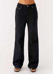 Back Again Straight Leg Denim Jeans - Black