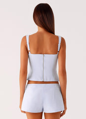 Coastline Bustier Top - Blue