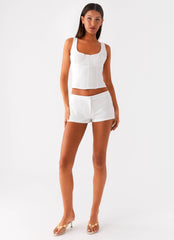 Coastline Bustier Top - White