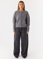 Codi Zip Jumper - Charcoal