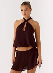 Everywhere I Go Top - Chocolate