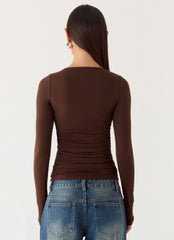 Francis Long Sleeve Top - Chocolate