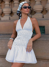 Holden Mini Dress - White Polkadot