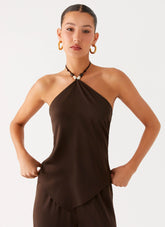 Jorjianna Halter Top - Chocolate