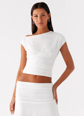Liana Asymmetrical Top - White
