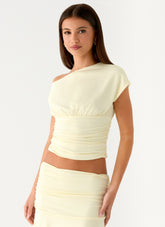 Liana Asymmetrical Top - Yellow