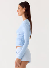 Liana Long Sleeve Top - Blue