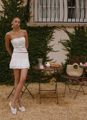 Moroder Strapless Lace Top - Cream