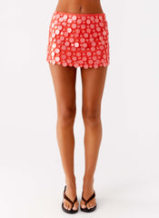 Movie Star Mini Skirt - Mandarin Red