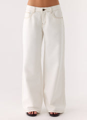Neo Low Rise Wide Leg Jeans - Ivory