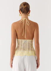 Non Stop Halter Top - Butter Yellow