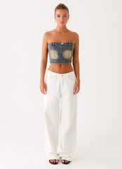 Not Like Us Denim Top - Vintage