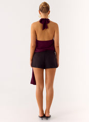 Teaha Wrap Top - Plum