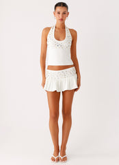Vegas Nights Low Rise Skort - White