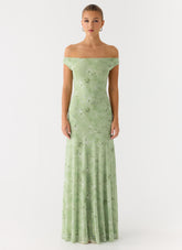 Wasting Time Maxi Dress - Blurred Lime