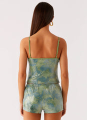 Ajean Sequin Cami Top - Lime Blood