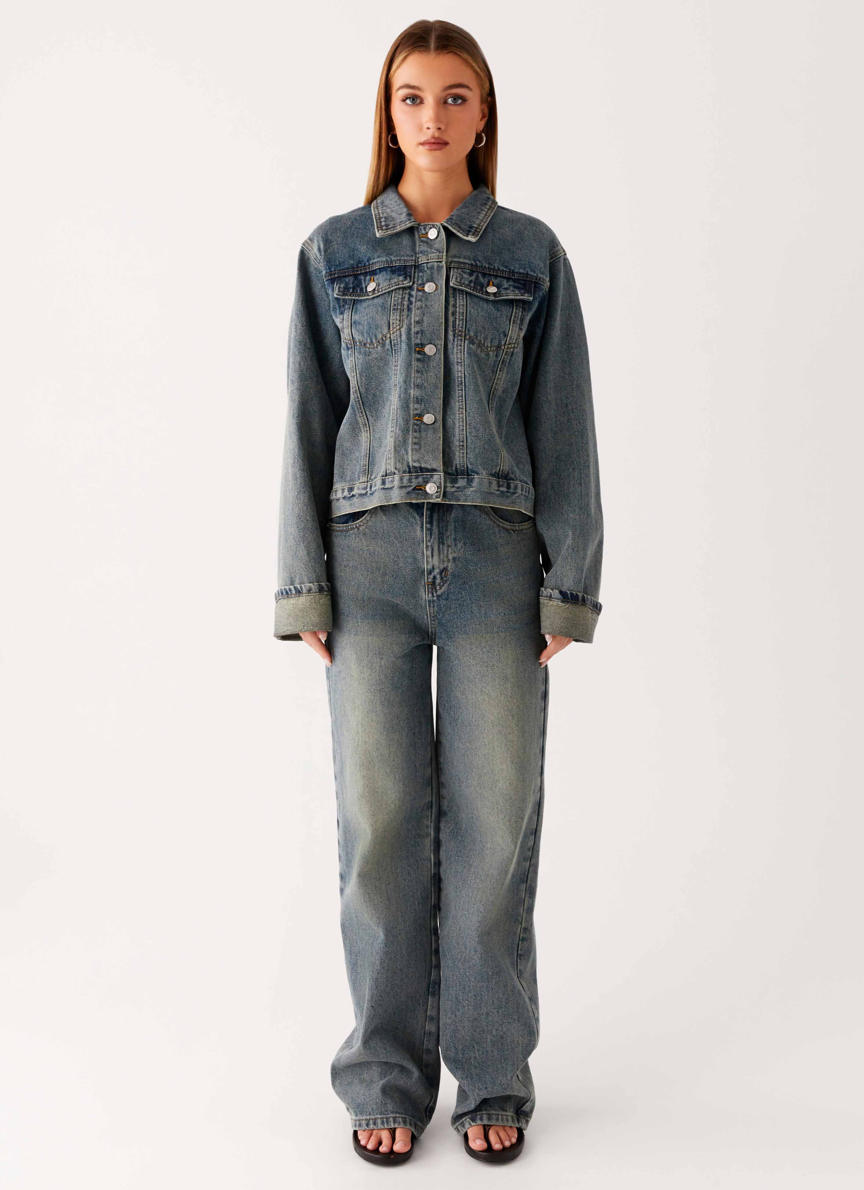 Back Again Straight Leg Denim Jeans - Dirty Wash