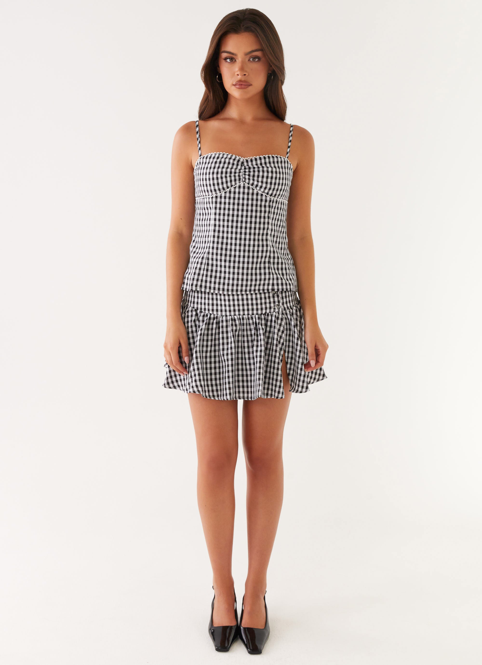 Bellamy Mini Skirt - Black Gingham