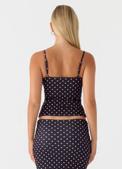 Bending My Rules Top - Black Polkadot