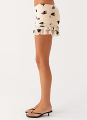 Blind Faith Flock Mini Skort - Cream