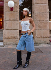 Buffy Top - White Polkadot