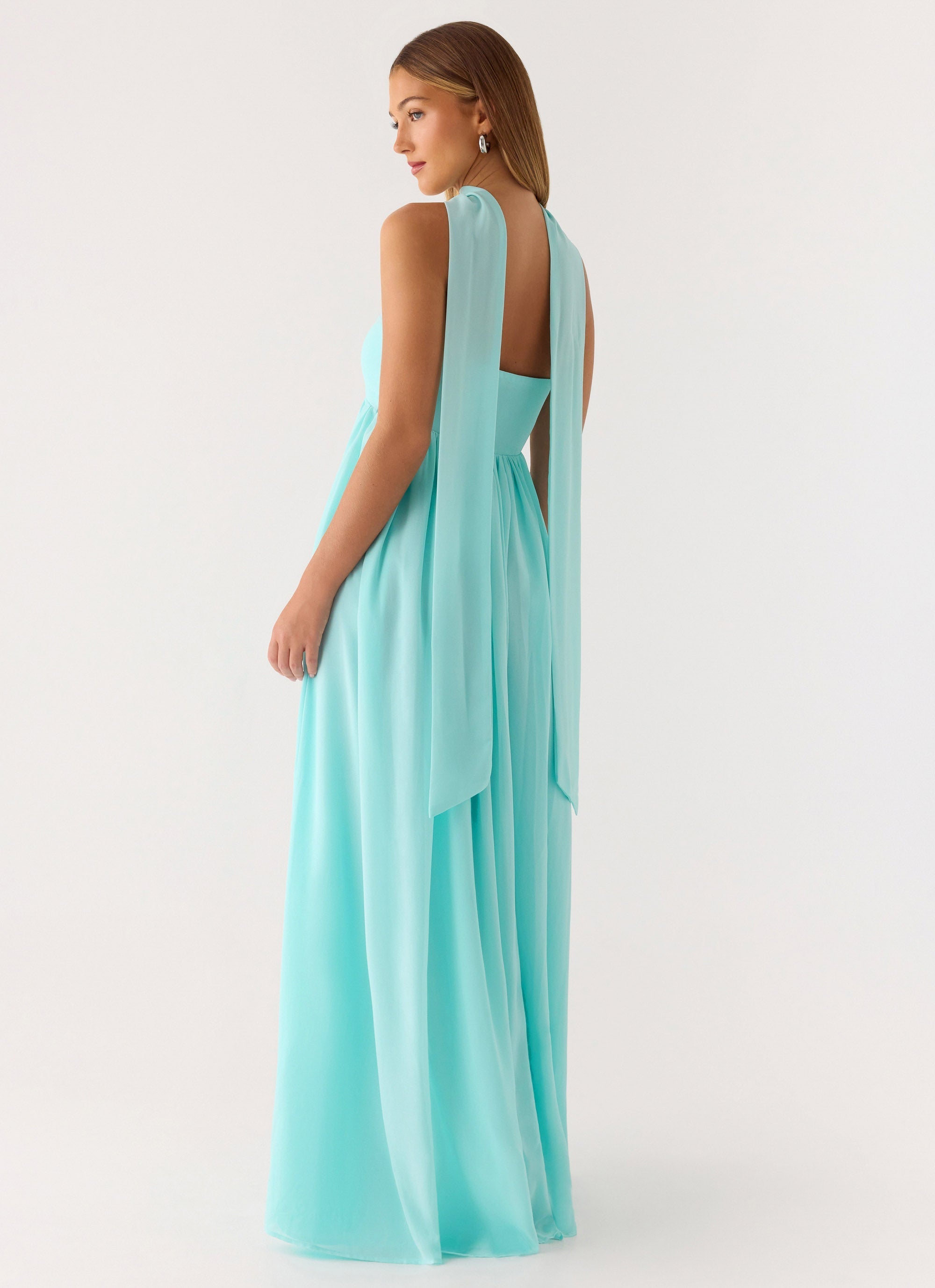 Celestino Scarf Maxi Dress - Aqua