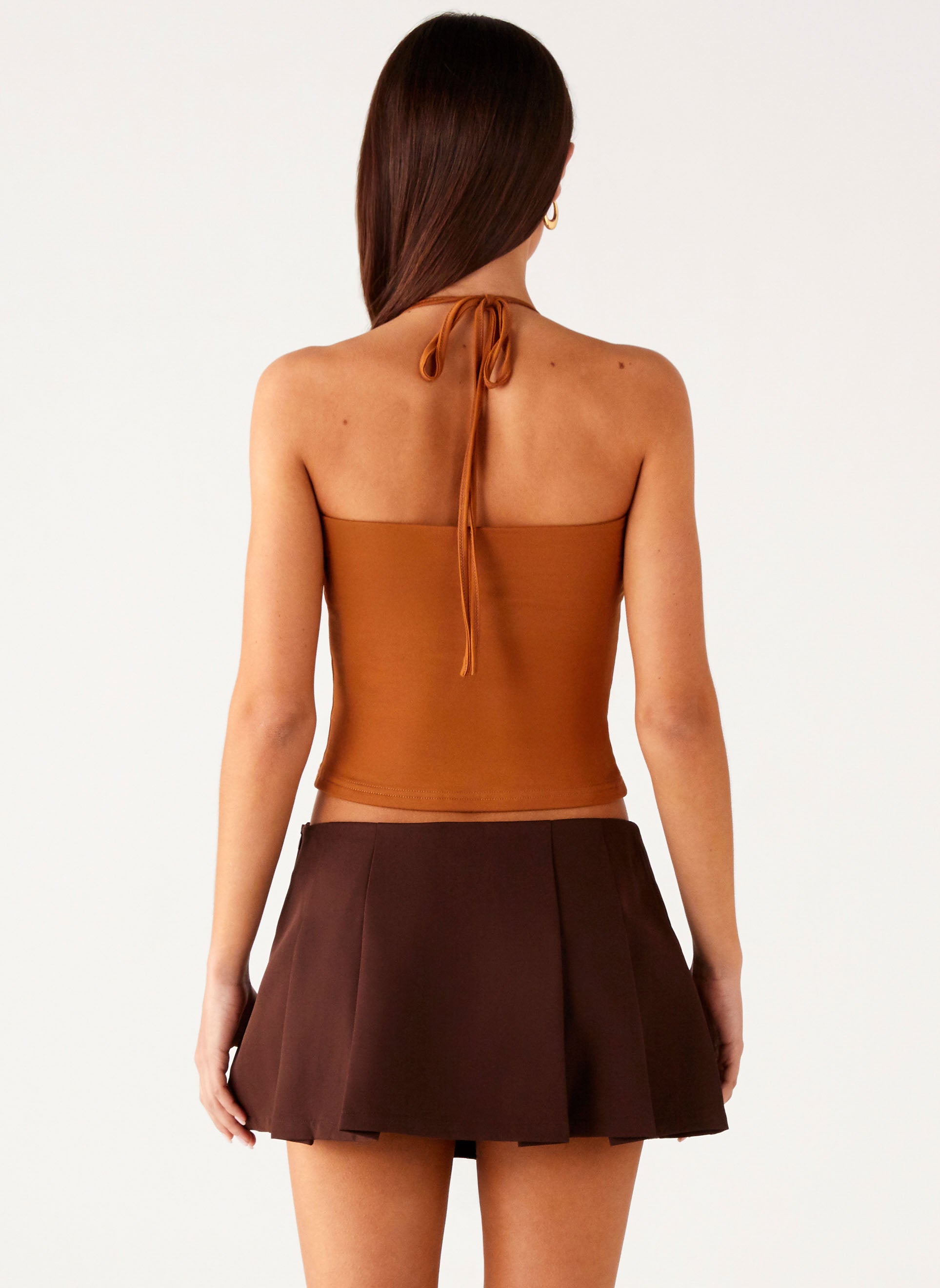 Dalia Dusk Pleated Mini Skirt - Chocolate