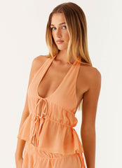 Dione Halter Top - Peach