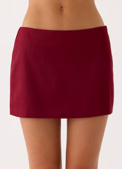 Do It Again Mini Skirt - Dark Cherry