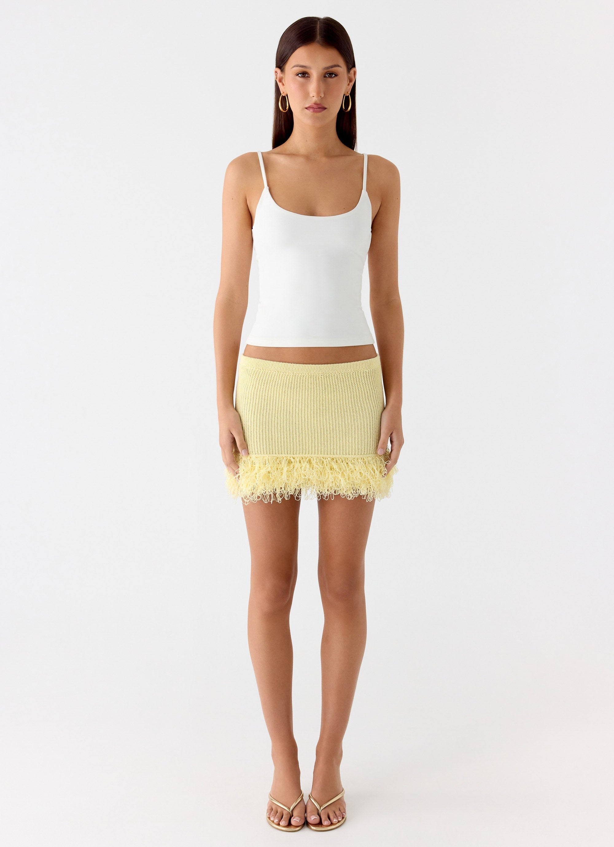 Elyssa Knit Mini Skirt - Lemon