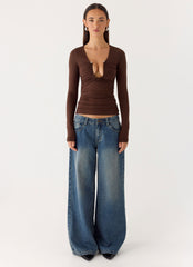 Francis Long Sleeve Top - Chocolate