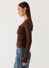 Francis Long Sleeve Top - Chocolate
