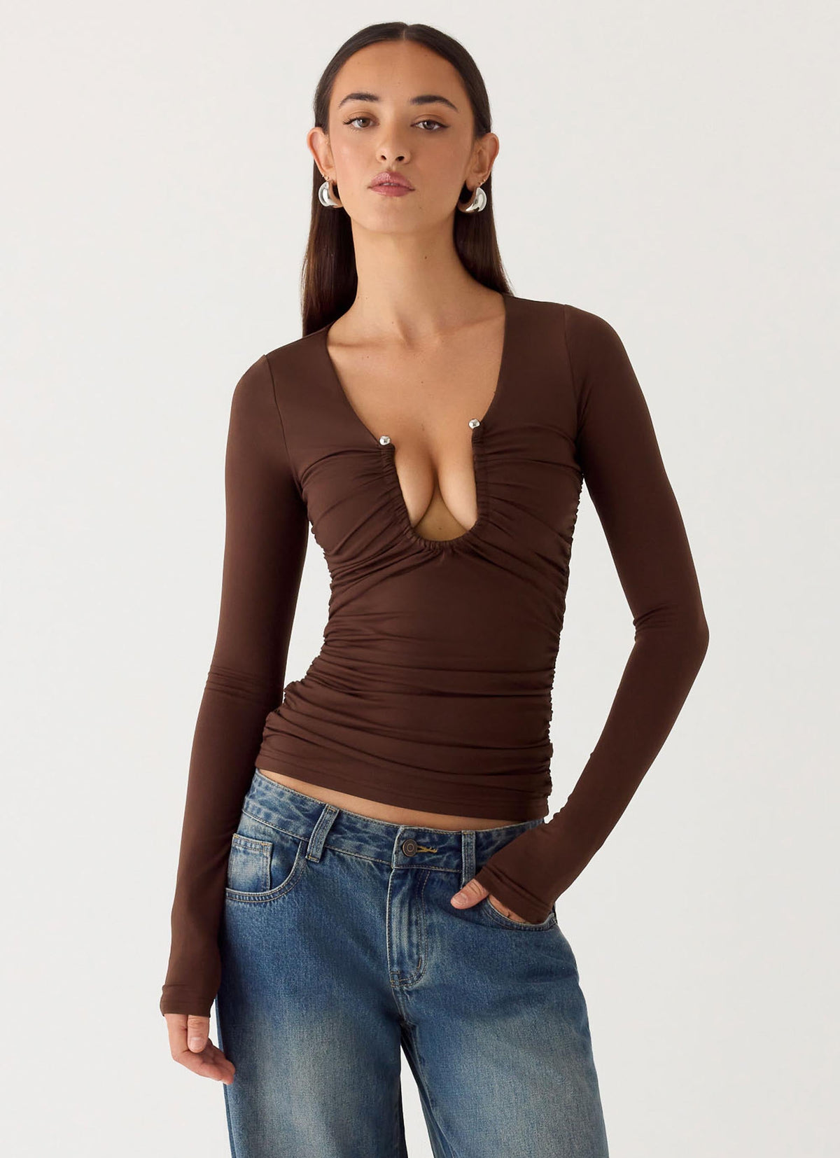 Francis Long Sleeve Top - Chocolate