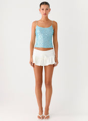 French Exit Sequin Top - Blue