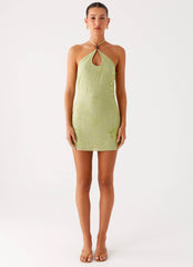 Kiara Beaded Mini Dress - Mint