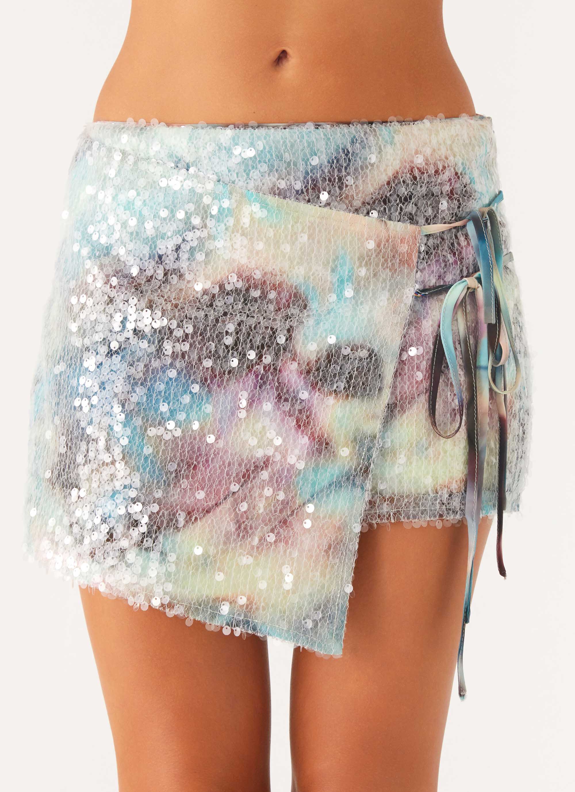 Loranza Sequin Mini Skirt - Sea Splash