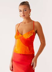 Sangria Top - Serene Orange