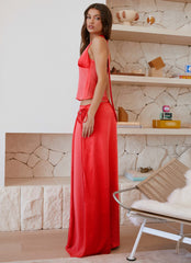 Pollie Wrap Maxi Skirt - Coral