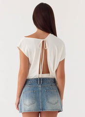 Silas Low Rise Denim Mini Skirt - Vintage Wash Blue