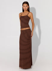 Sweet Sky Beaded Top - Chocolate