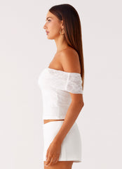 Tabby Off Shoulder Top - White