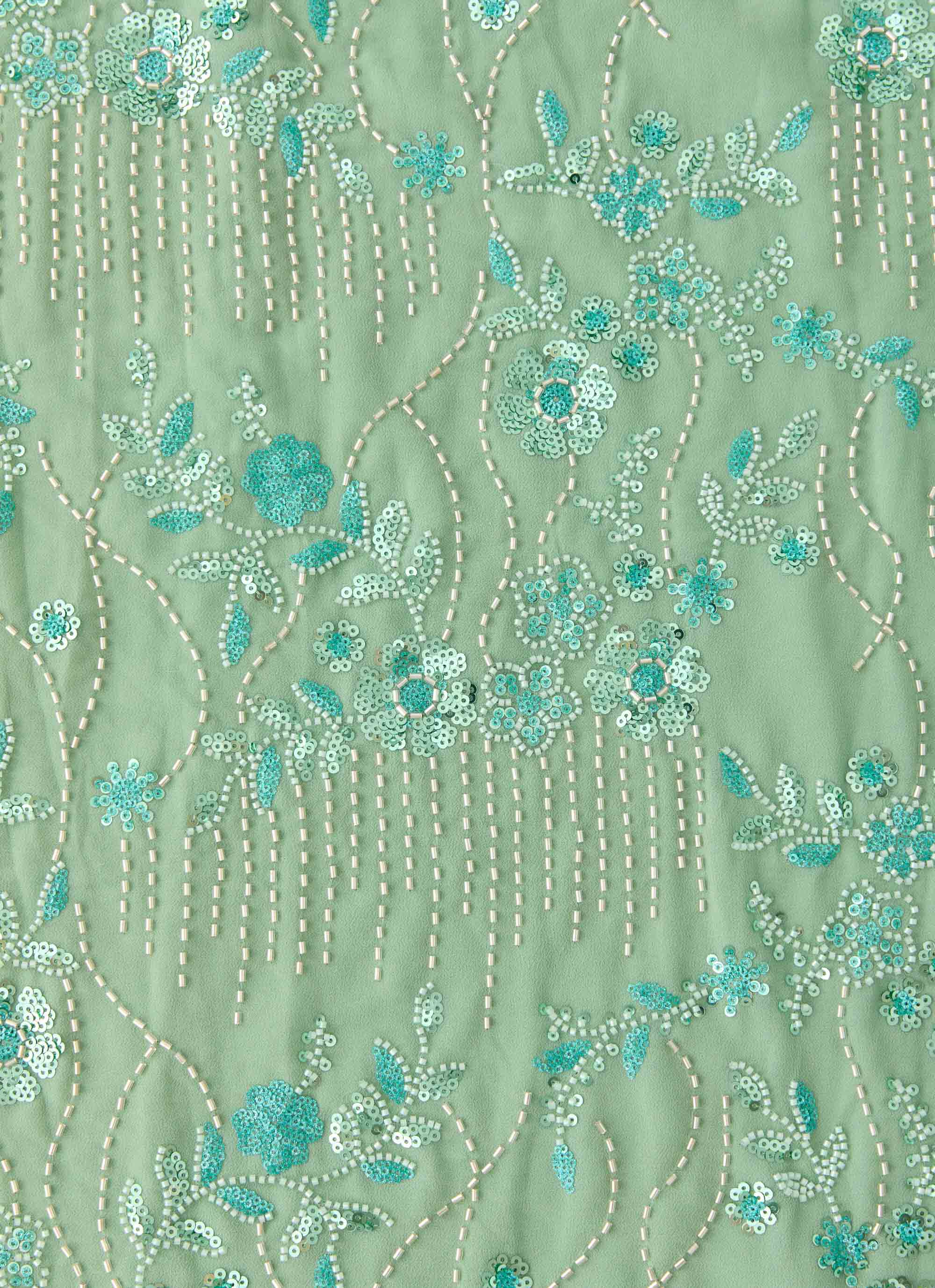 Vietta Sequin Cami Maxi Dress - Mint